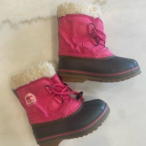 Sorel kids waterproof hot pink snow boots size 10 girls